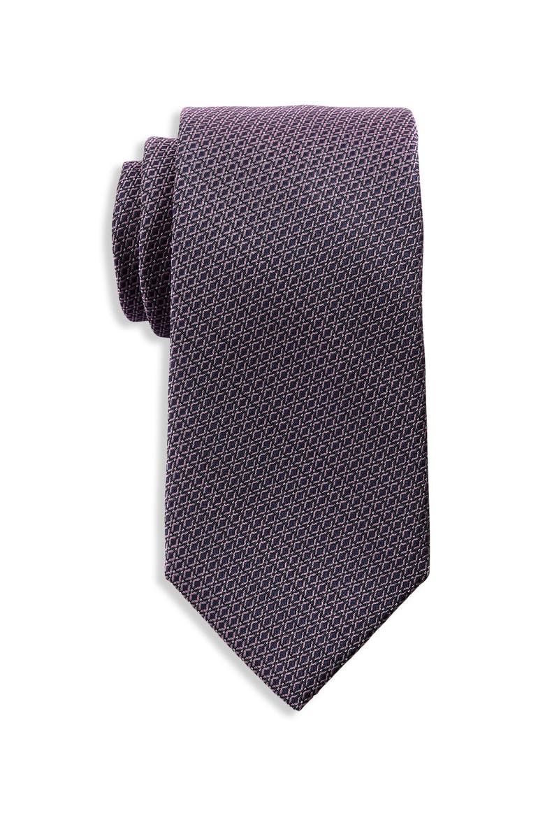 Barre Neat Patterned Tie, Main, color, PINK