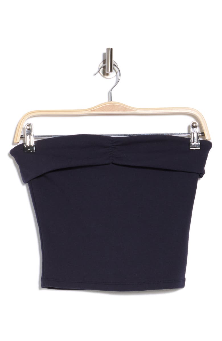Madden Girl Foldover Ruched Crop Tube Top, Alternate, color,