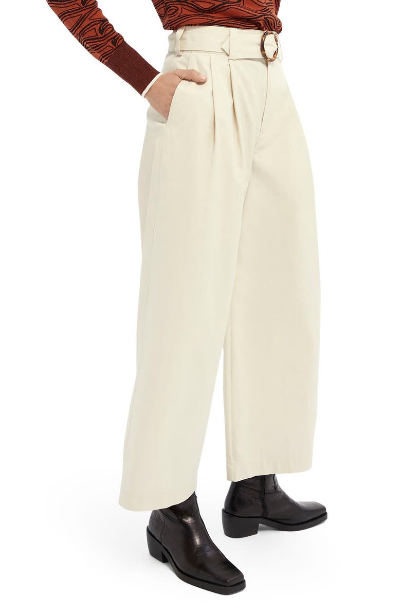 Scotch & Soda Belted Wide Leg Pants, Alternate, color,