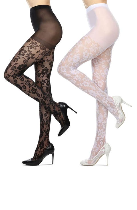 Floral Assorted 2-Pack Sheer Tights