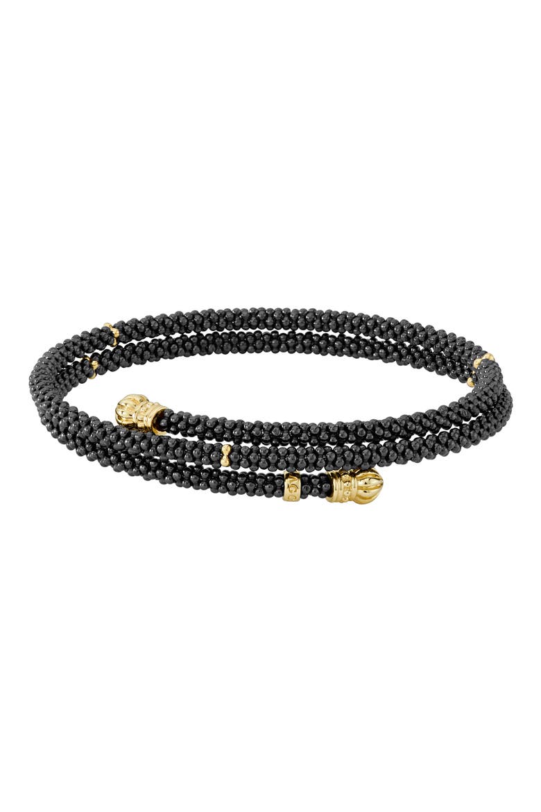 Gold & Black Caviar Coil Bracelet, Main, color, GOLD