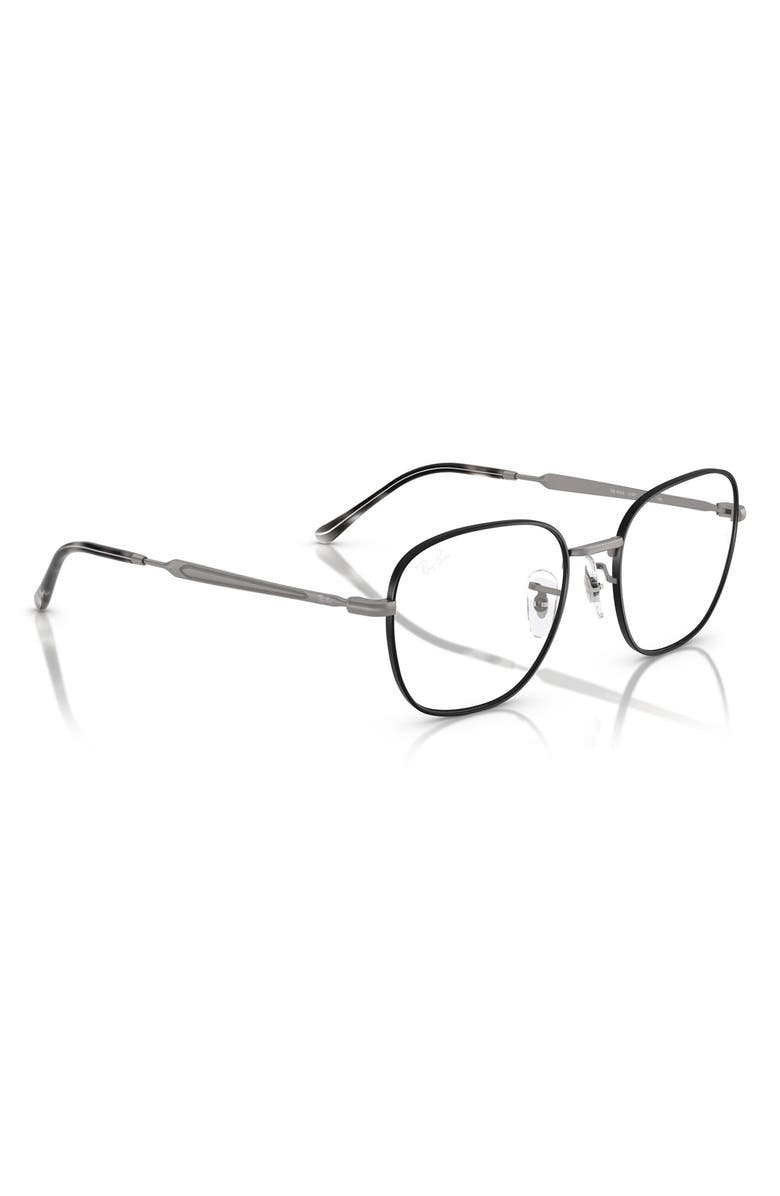 Ray-Ban 51mm Square Optical Glasses, Alternate, color, Gunmetal