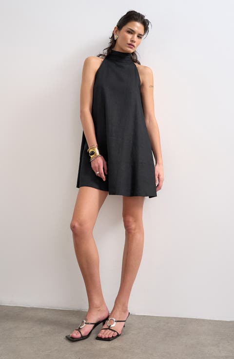 Linen Trapeze Minidress