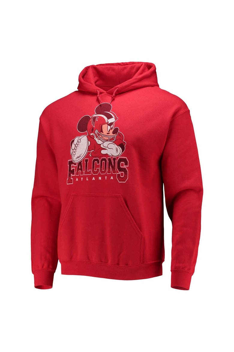 Men's Junk Food Red Atlanta Falcons Disney Mickey Quarterback Pullover Hoodie, Alternate, color, Red