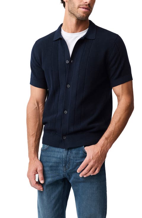 Cobb River Short Sleeve Knit Button-Up Shirt