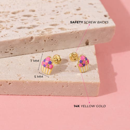 IN SEASON JEWELRY IN SEASON JEWELRY 14K COLORFUL CUPCAKE EARRINGS 