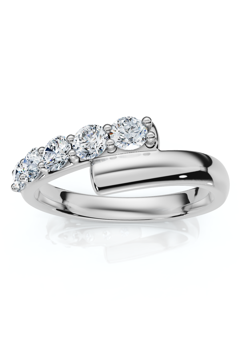 Bypass 3/8Ct Diamond Fashion Anniversary Ring 14k Gold Lab Grown, Main, color, 14k White Gold