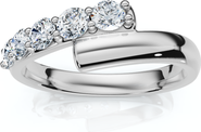 Bliss Diamond Bypass 3/8Ct Diamond Fashion Anniversary Ring 14k Gold Lab Grown
