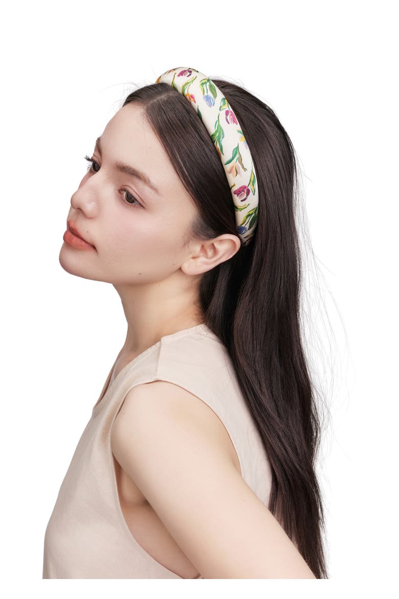 Tulip Silk Headband, Alternate, color, Cream