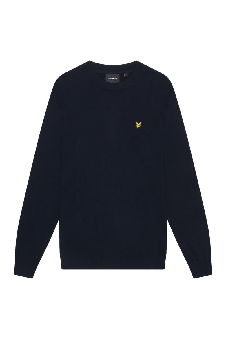 Cotton Merino Crew Neck Sweater, Alternate, color, Dark Navy