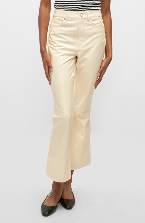 Carson High Waist Flare Ankle Jeans (Ecru)