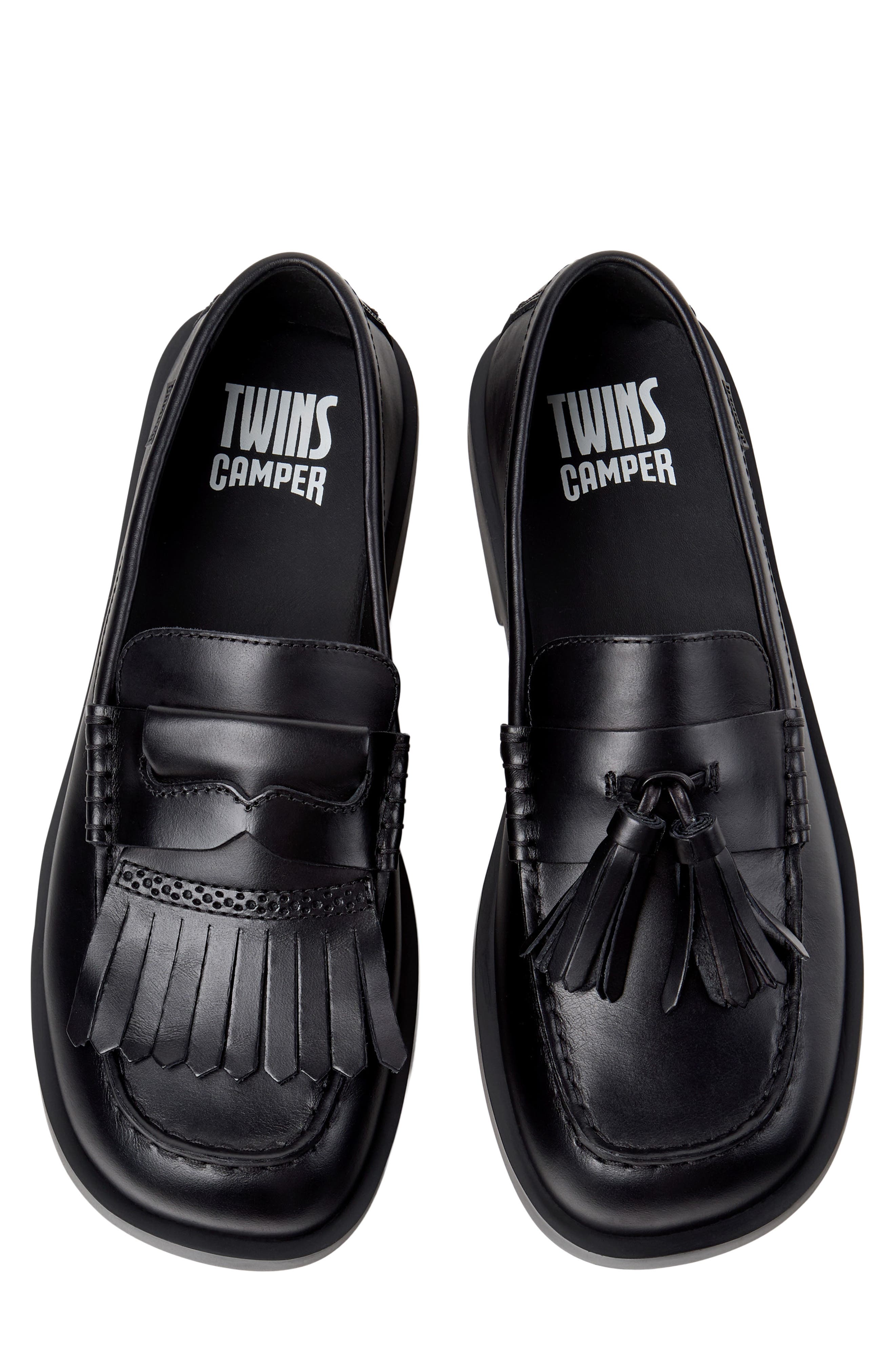 Don Twins Leather Loafer, Alternate, color, BLACK