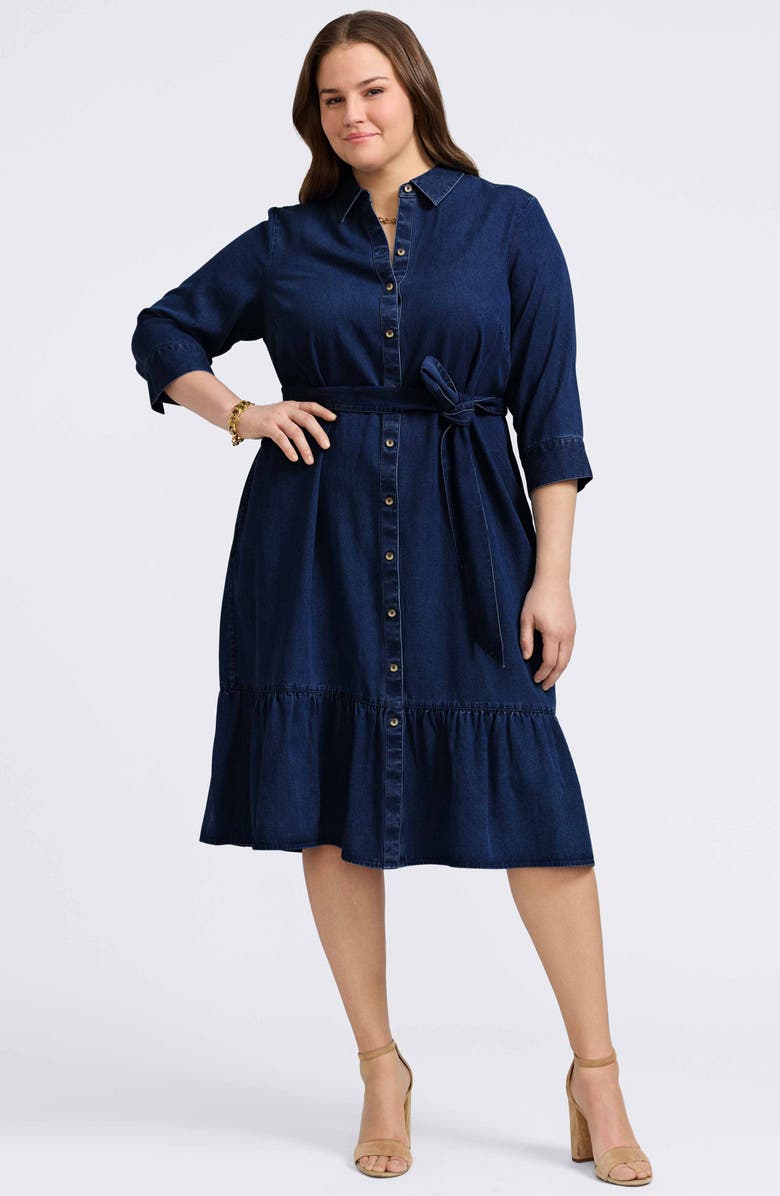Foxcroft Ivy Denim Shirtdress, Alternate, color, 