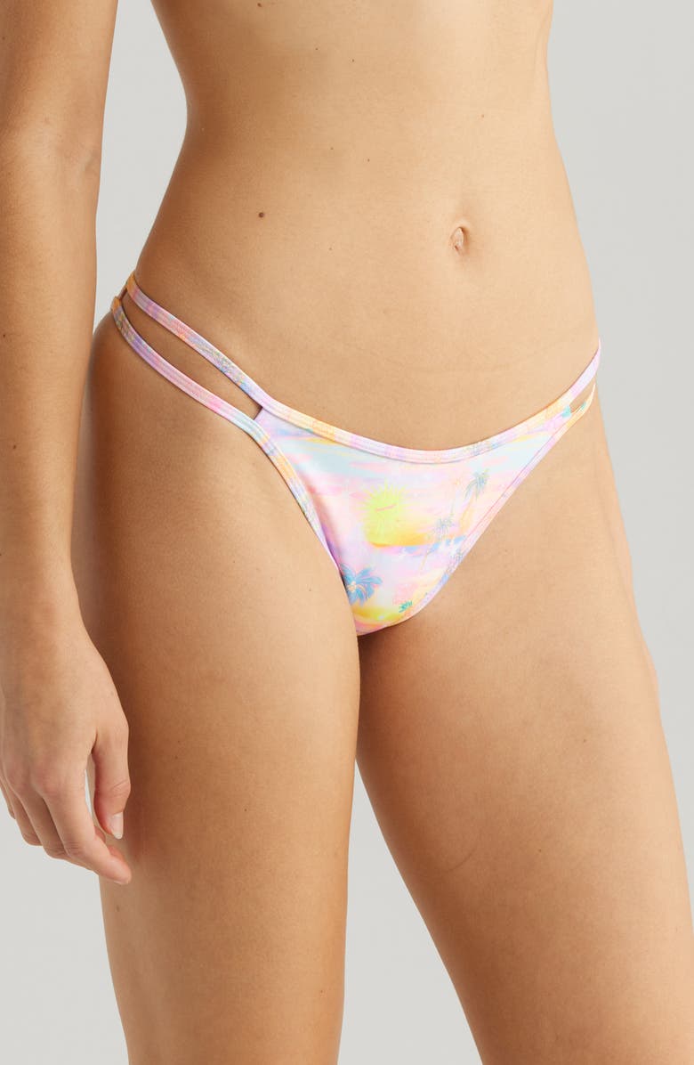 Kulani Kinis Strappy Bikini Bottoms, Alternate, color, Sunset Universe