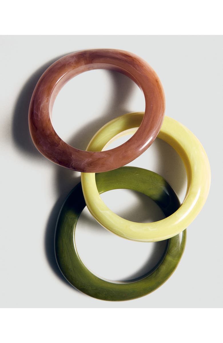 MANGO Set of 3 Volume Maxi Bracelets, Alternate, color, Pastel Green