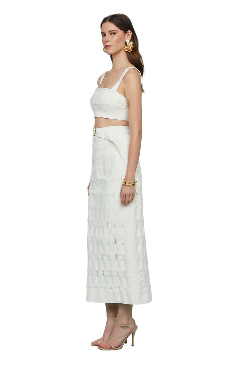 AMUR Jay Textured Twill Midi Skirt, Alternate, color, Sea Salt