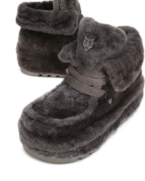 Naked Wolfe Bambi Suede/shearling Boot In Gray