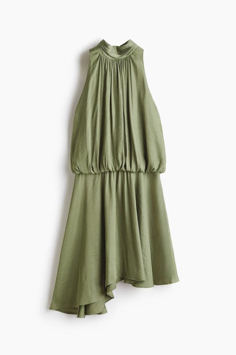 Asymmetric-skirt Dress