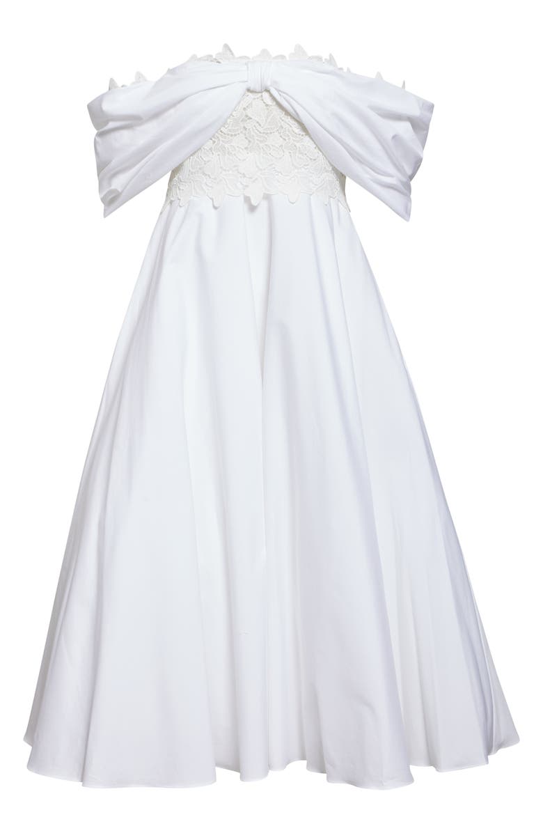 Giambattista Valli Lace Trim Off The Shoulder Dress, Alternate, color, Optical White