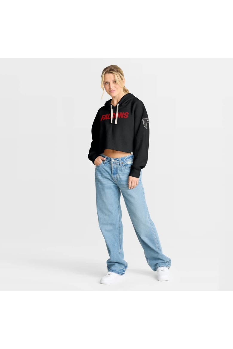 Women's Fanatics Black Atlanta Falcons Oversized Hometown Heritage Cropped Hoodie, Alternate, color, Black