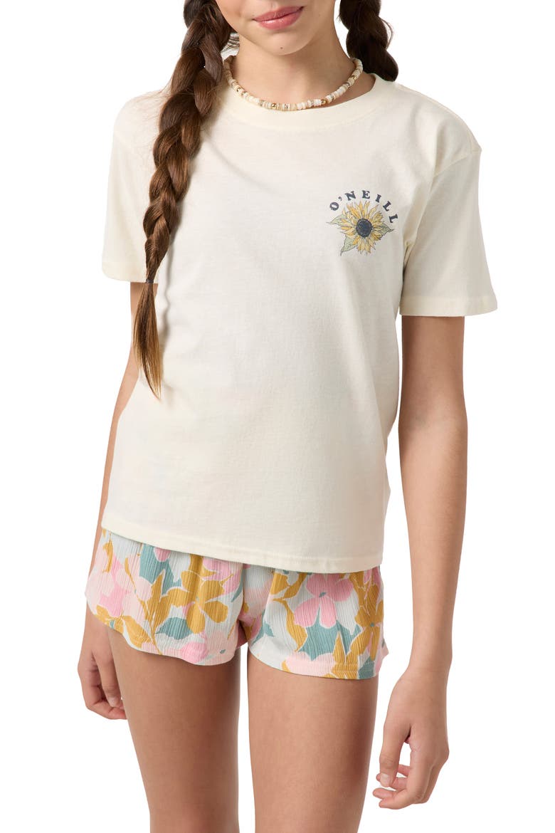 Kids' Girls Scenic Dreamz Cotton Graphic T-Shirt, Main, color, WINTER WHITE