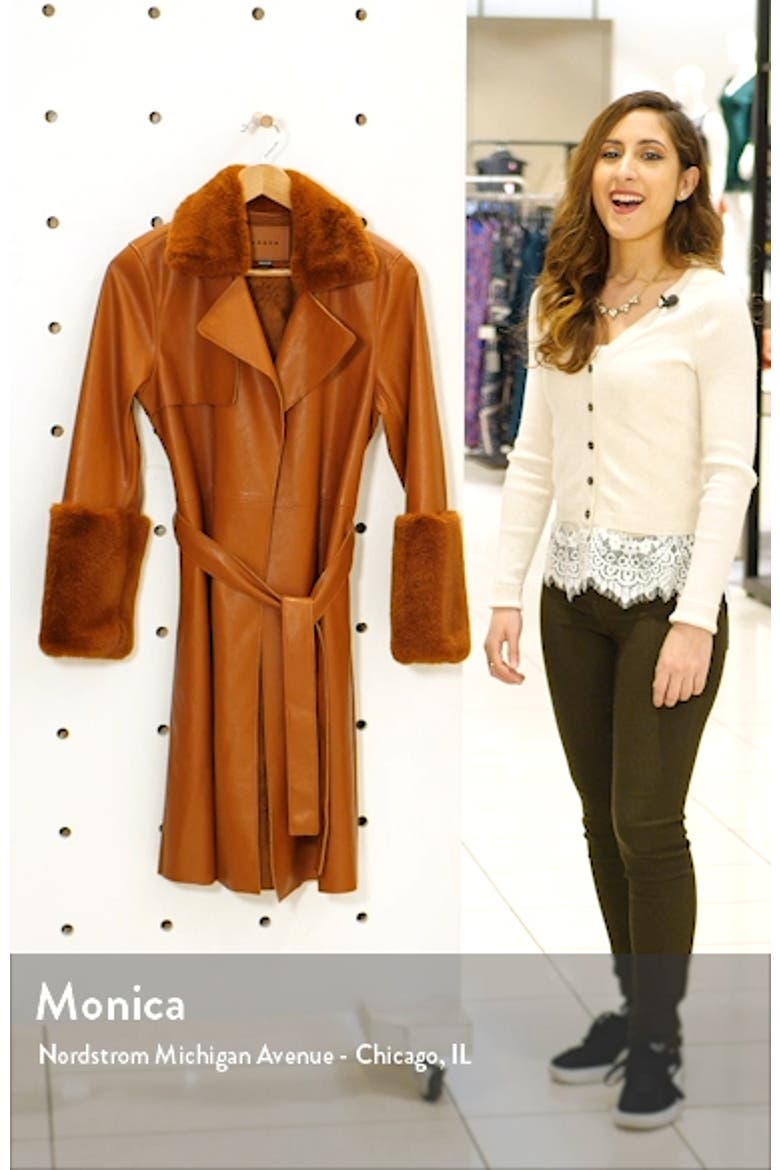Faux Leather Coat with Faux Fur Trim video