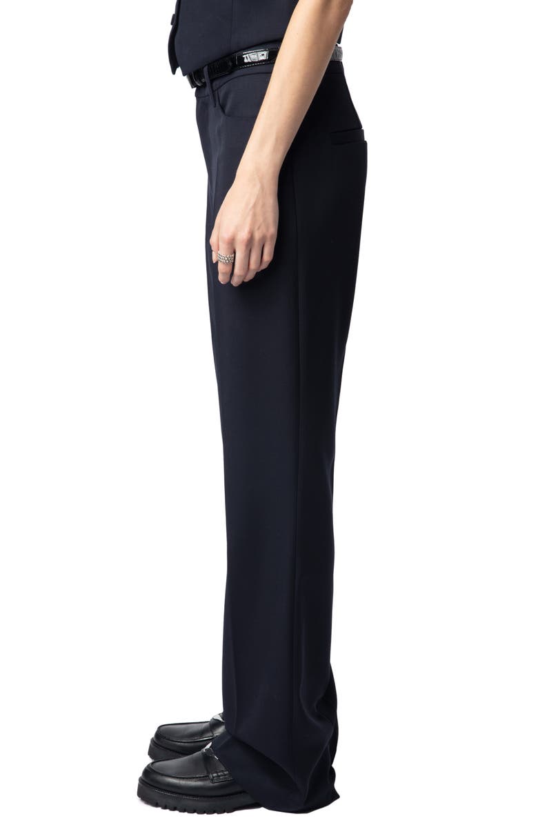 Zadig & Voltaire Pistol Virgin Wool Grain de Poudre Pants, Alternate, color, 