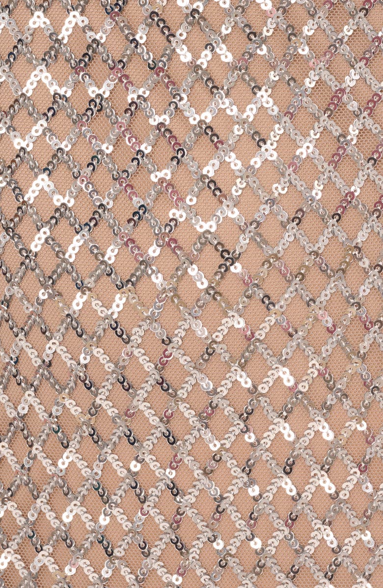 Adrianna Papell Belted Sequin Column Gown, Alternate, color,