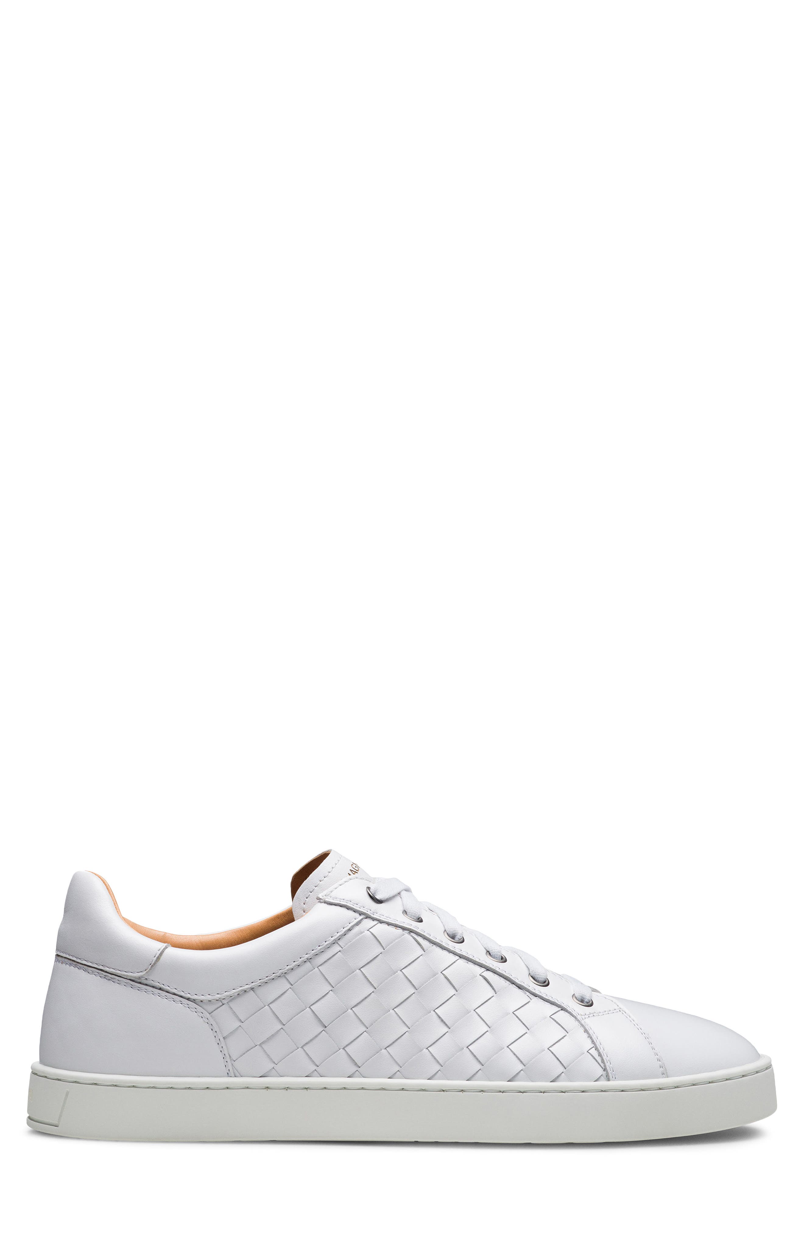 Cote Lo Woven Leather Sneaker, Alternate, color, WHITE