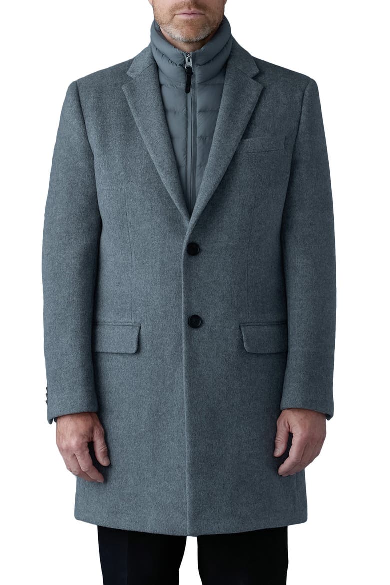 Skai-SLB Virgin Wool Coat with Removable Down Bib, Main, color, CARBON MIX