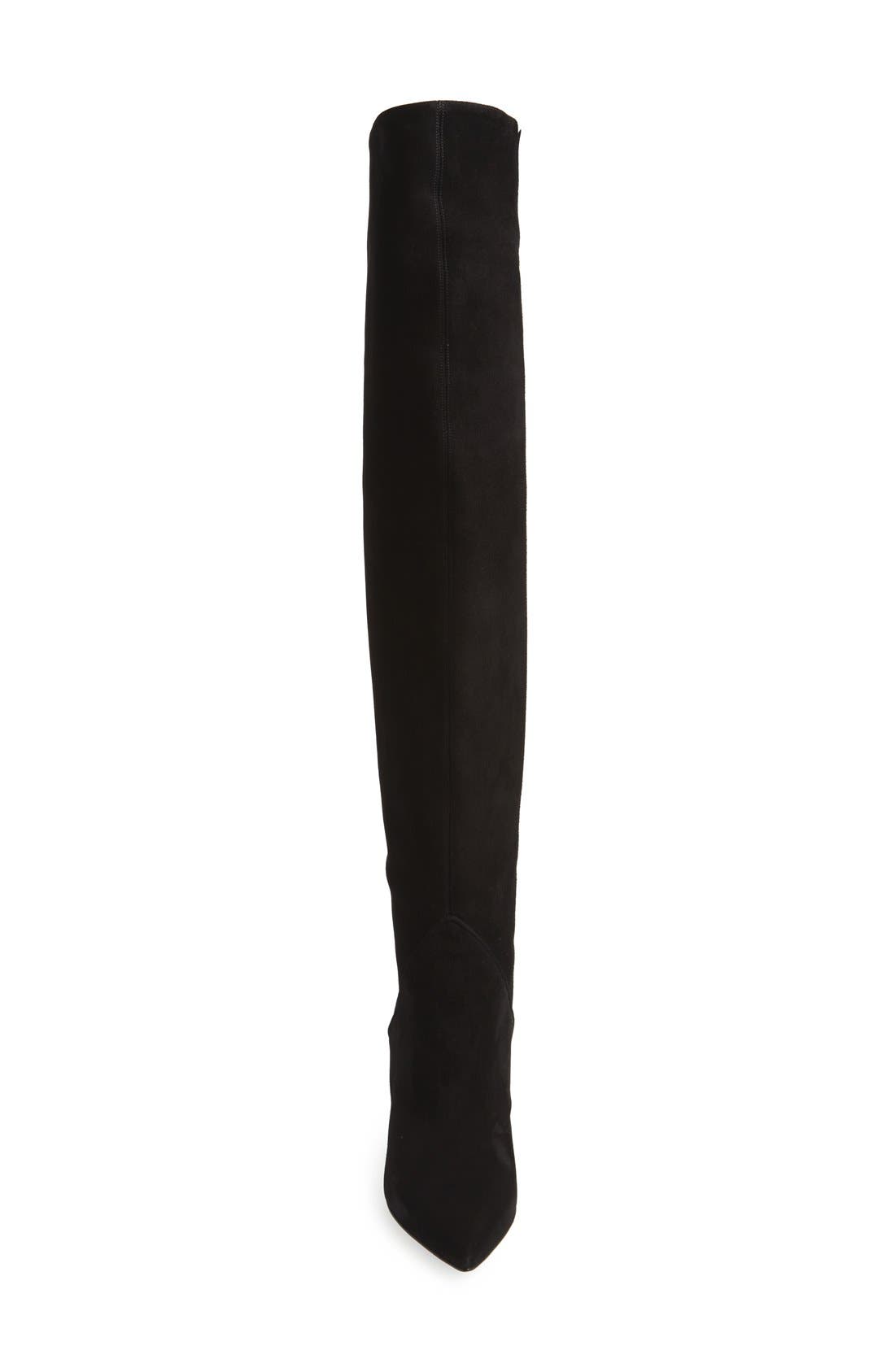'Cat' Over the Knee Boot, Alternate, color, BLACK SUEDE