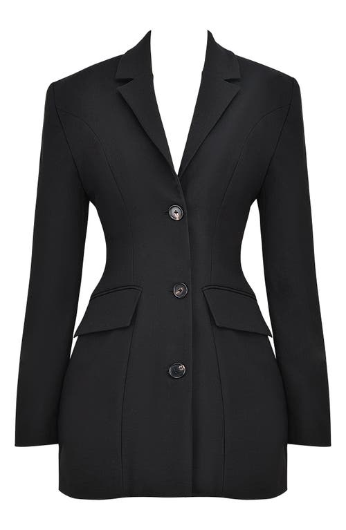 House Of Cb Amia Long Sleeve Blazer Minidress In Black