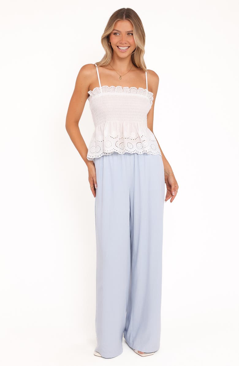 Petal & Pup Gretal Smocked Eyelet Cotton Camisole, Alternate, color, White