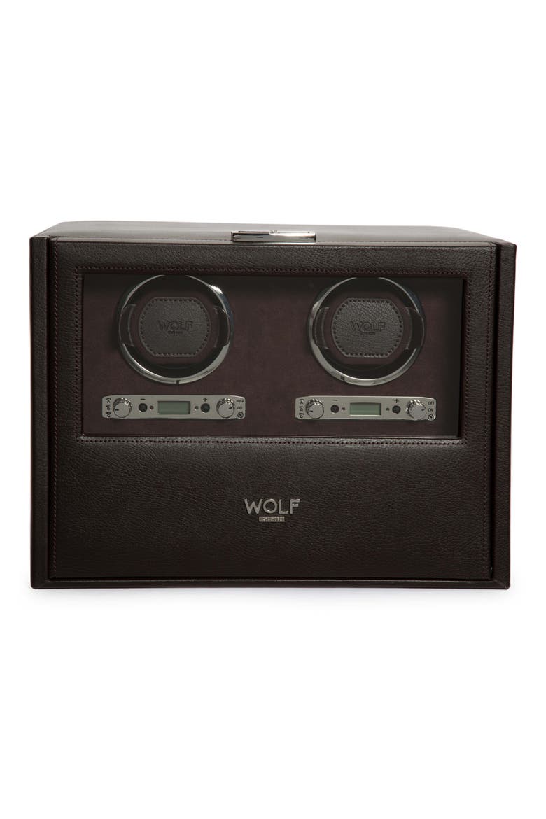 Blake Double Watch Winder Box, Main, color, BROWN