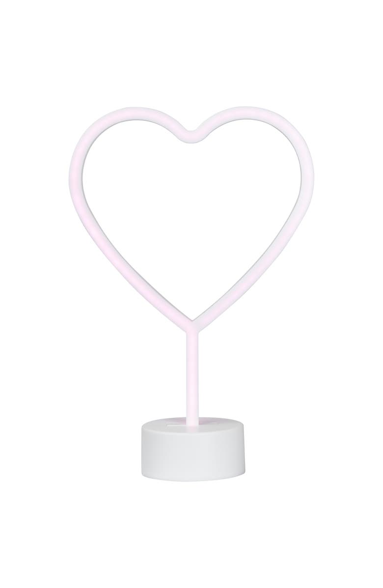 Northlight LED Heart Neon Table Light- 11.5" - Pink, Alternate, color, Pink