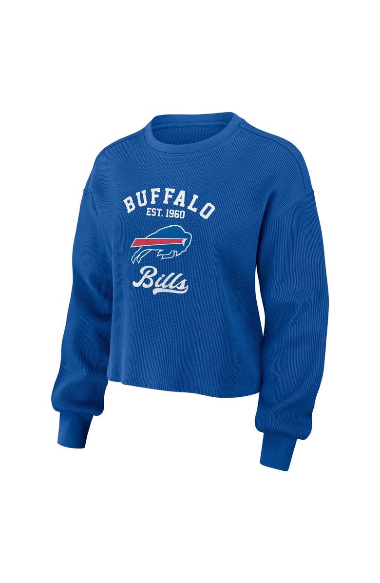 WEAR by Erin Andrews Women's WEAR by Erin Andrews Royal Buffalo Bills Waffle Knit Long Sleeve T-Shirt & Shorts Lounge Set, Alternate, color, 