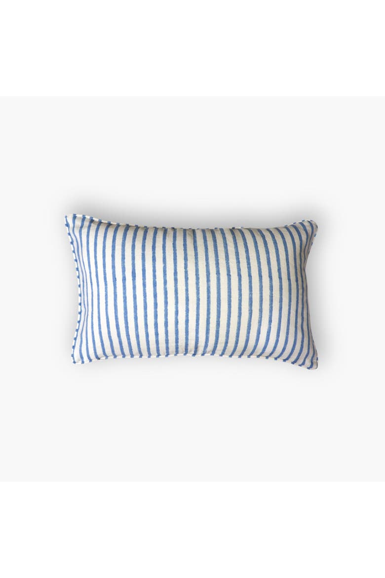 Neera Linen Hand-Printed Pillow Cover, Alternate, color, Blue