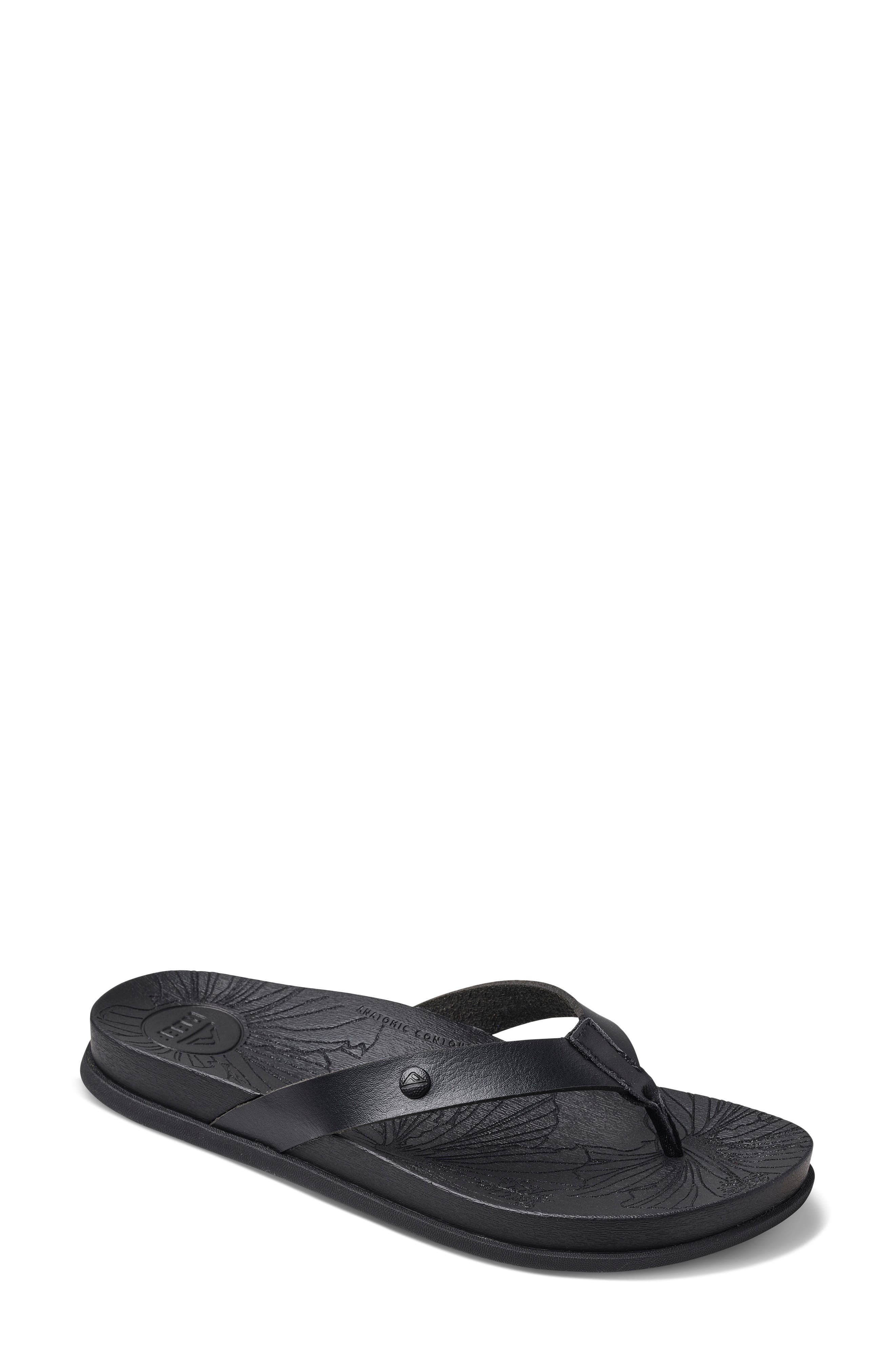 Reef Cushion Porto Cruz Flip Flop, Main, color, Black Night