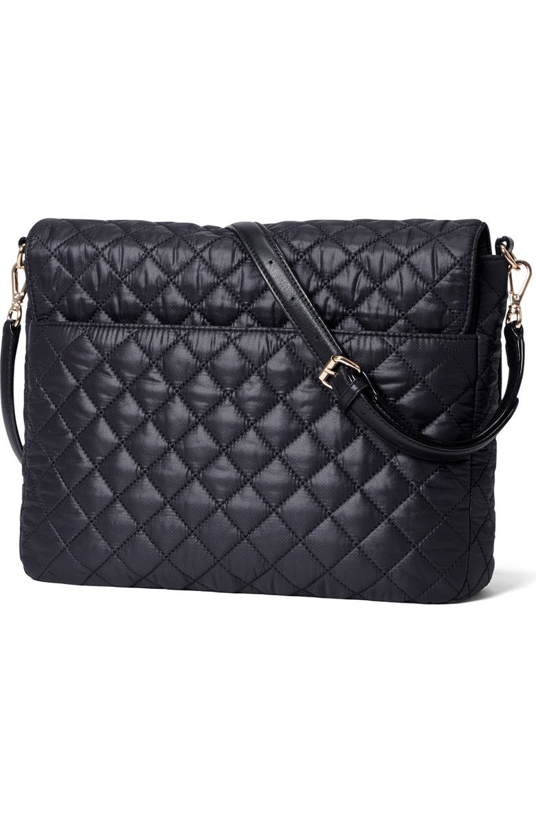 MZ Wallace Large Crosby Lock Quilted Nylon Crossbody Bag, Alternate, color, Black