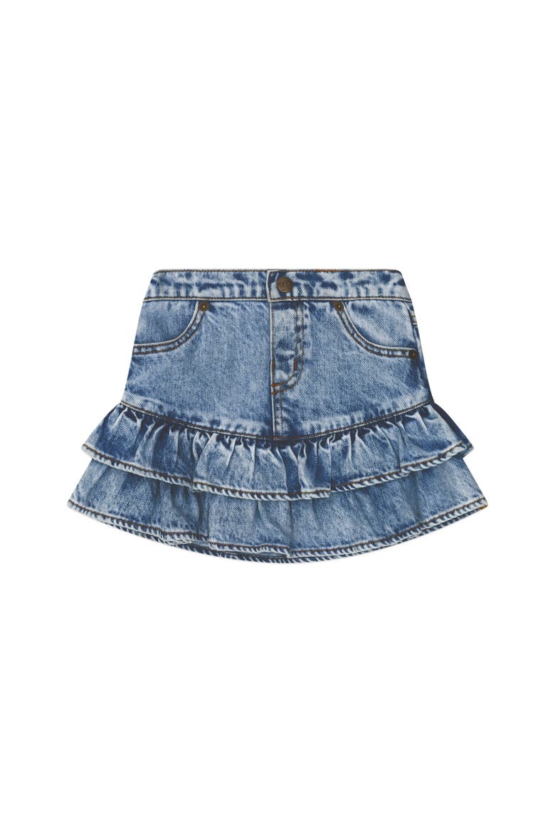 Dreamy Denim Tirered Skirt, Main, color, Denim Blue