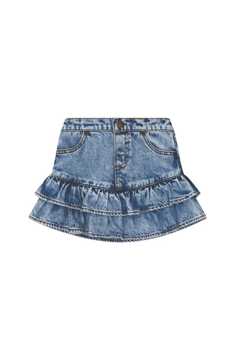 Huxbaby Dreamy Denim Tirered Skirt, Main, color, Denim Blue