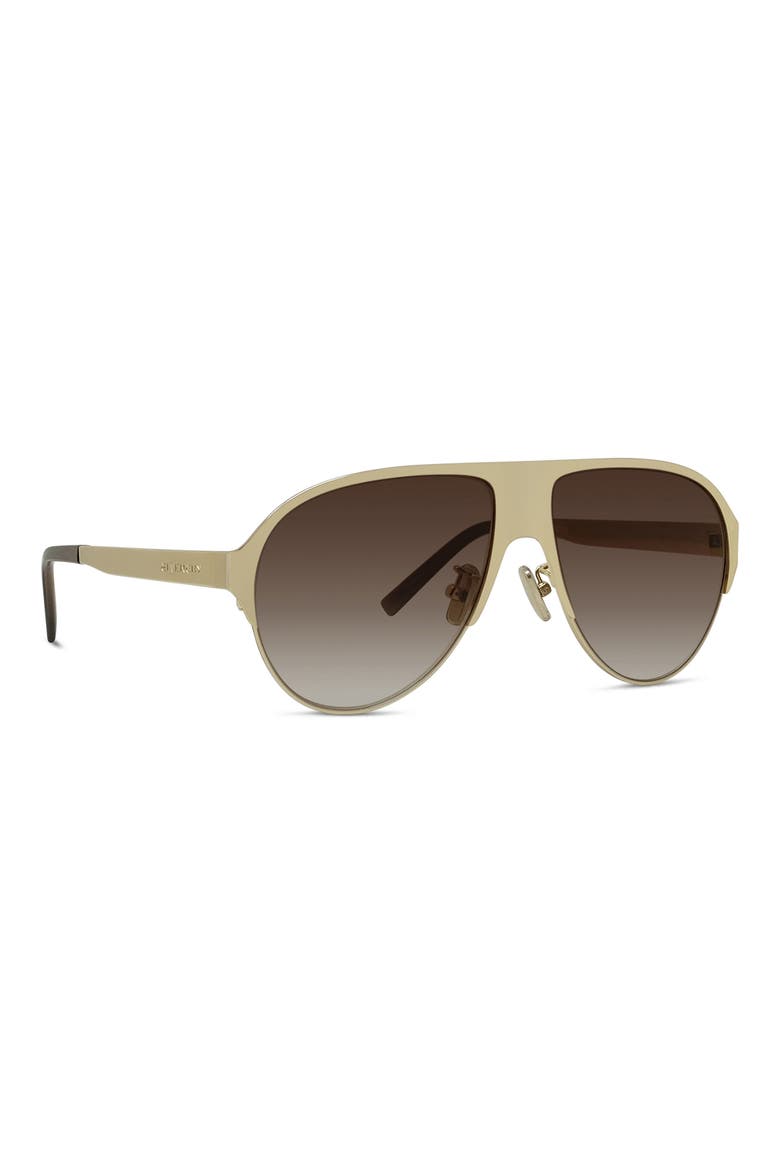 57mm Gradient Pilot Sunglasses, Alternate, color, GOLD / GRADIENT BROWN
