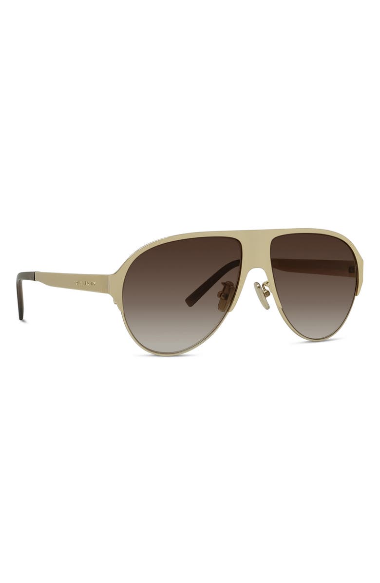 Givenchy 57mm Gradient Pilot Sunglasses, Alternate, color, Gold / Gradient Brown
