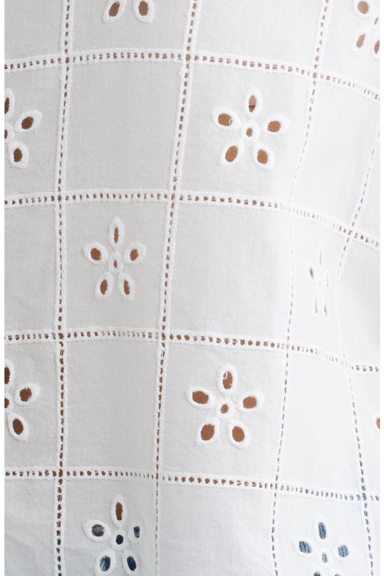 Eyelet Embroidery Woven Shirt, Alternate, color, WHITE