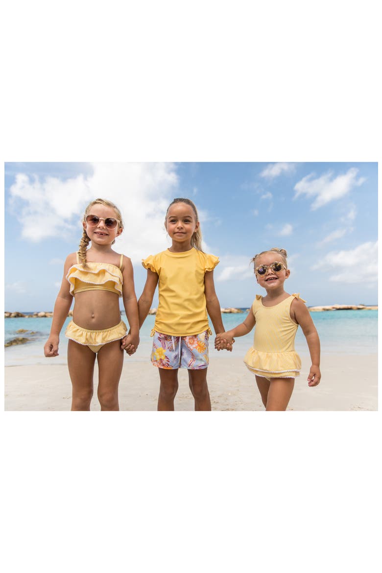 Kids' Marigold Flutter Sleeve Rashguard, Alternate, color, YELLOW