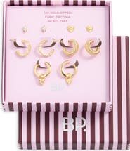 BP. Cubic Zirconia Stud and Hoop 5-Pair Set