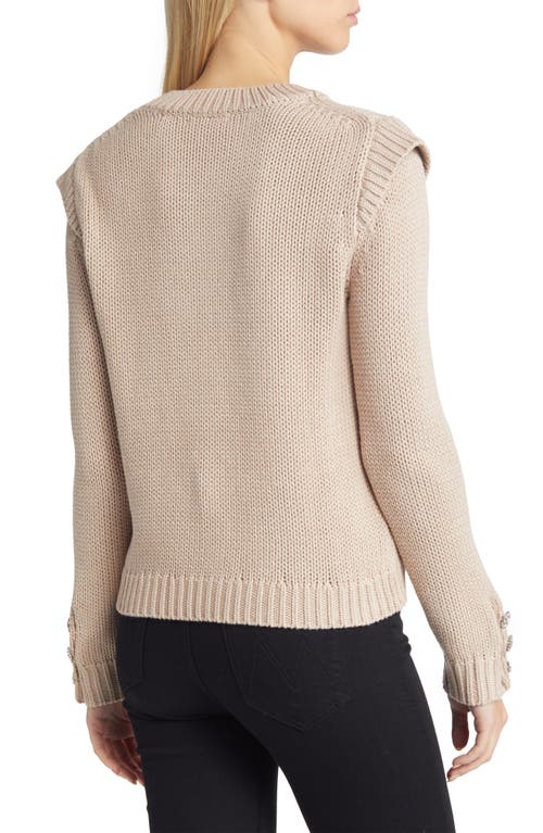 Wit & Wisdom Rhinestone Accent Crewneck Sweater In Brown