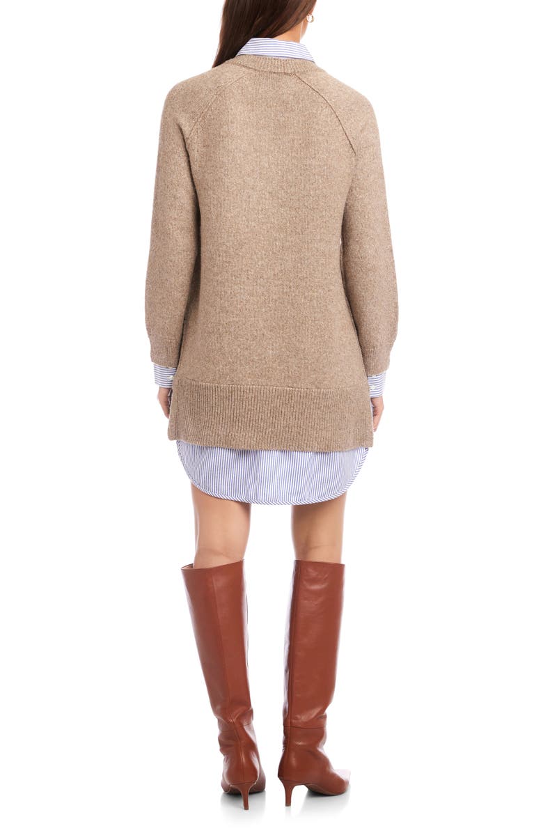 FIFTEEN TWENTY Carrie Mixed Media Minidress, Alternate, color, Wheat