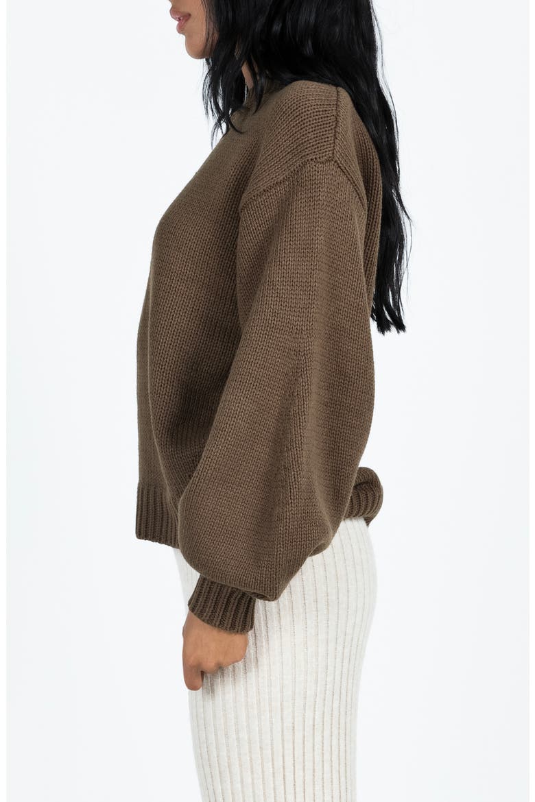 Harmony Balloon Sleeve Sweater, Alternate, color, BROWN