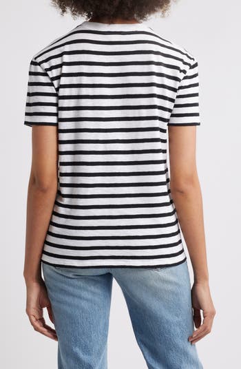 Stripe Cotton Graphic T-Shirt
